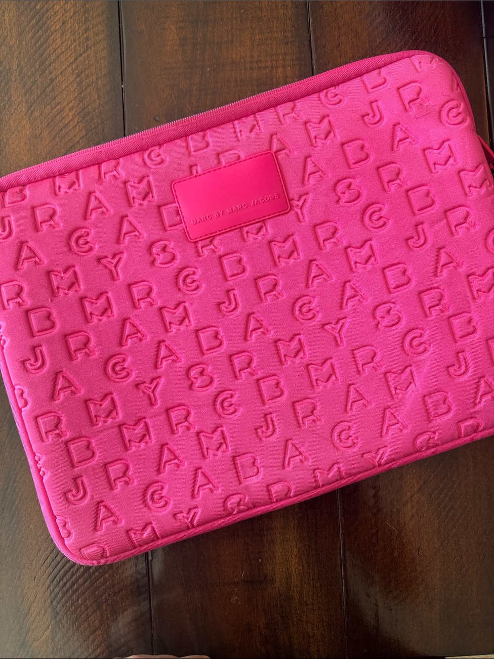 Marc by Marc Jacobs Hot Pink Embossed laptop Sleeve or Pouch